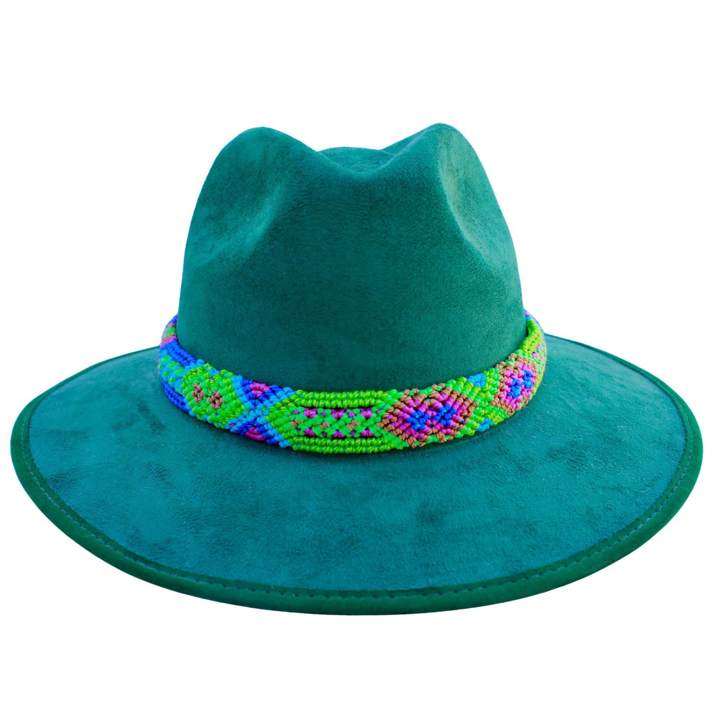 Green vegan suede hat