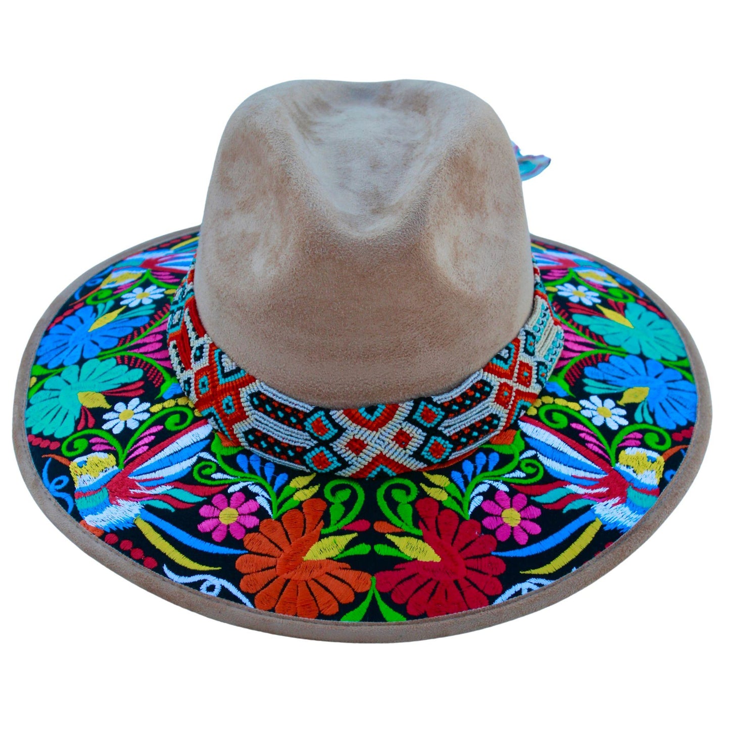 Tan hummingbird hat with tan bag
